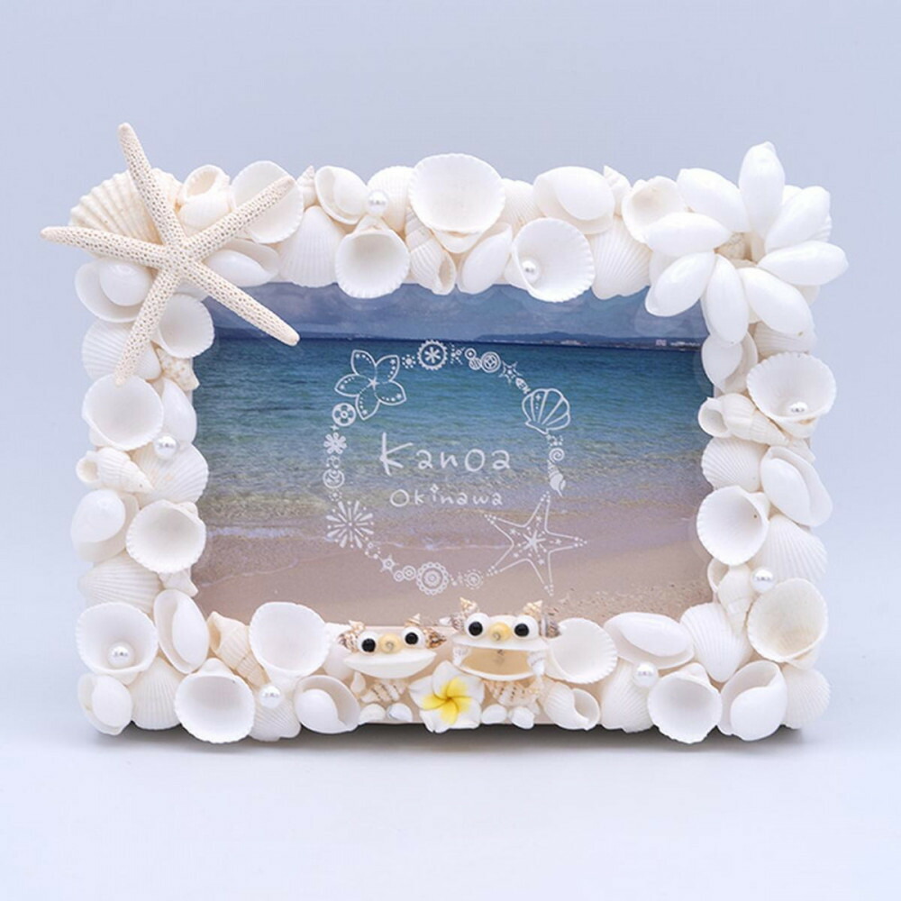 楽天市場】マリン 写真立て フォトフレーム ビー玉 ガラス シェル 貝