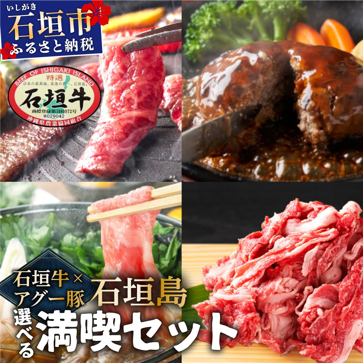 【ふるさと納税】＜レビューCP対象商品＞石垣島満喫 石垣牛 アグー豚(南ぬ豚) セット | ハンバーグ 切り落とし 焼肉 しゃぶしゃぶ 牛肉 セット 和牛 黒毛和牛 石垣牛 豚肉 あぐー豚 アグー豚 あぐ～豚 南ぬ豚 豚 沖縄 石垣｜沖縄県石垣市