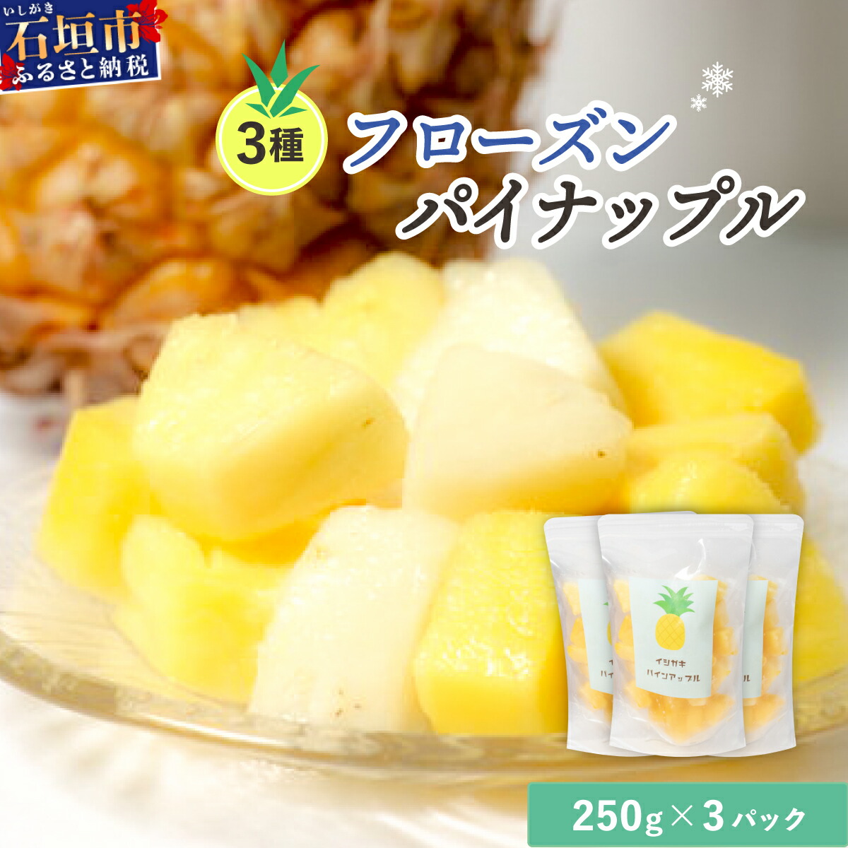 【ふるさと納税】贅沢３種フローズンパイナップル | 沖縄県 石垣市 果物 パイナップル 冷凍 パイン フローズン 送料無料 EF-5