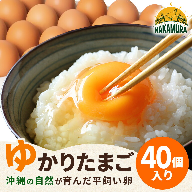 【ふるさと納税】黄身がプリッ!沖縄の大自然が育んだ平飼い卵【ゆかりたまご】 40個 たまご （20個 ×2箱 ）破卵保証の5個を含む MSサイズ 平飼い 卵 タマゴ 産地直送 生卵 鶏卵 濃厚 玉子 卵料理 卵かけごはん TKG エッグ egg 沖縄産 お取り寄せ 沖縄県 糸満市 送料無料