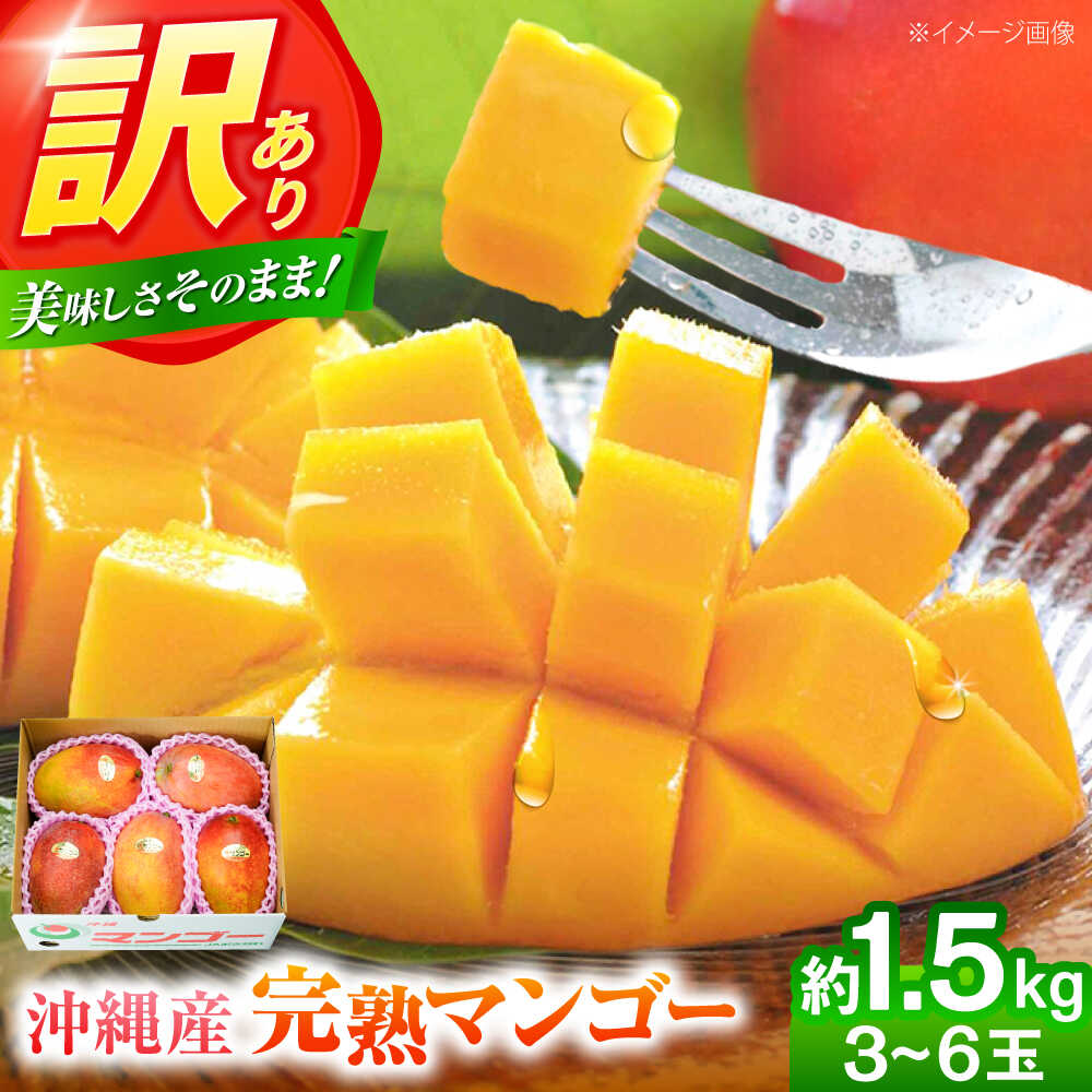 【ふるさと納税】訳あり 完熟マンゴー 約1.5kg (3～6玉入) マンゴー 沖縄 果物 フルーツ ギフト 沖縄市 / ちゃんぷる～市場 [BCAA001]
