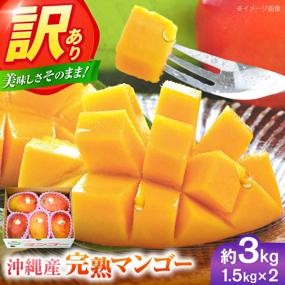 【ふるさと納税】訳あり 完熟マンゴー 約3kg (約1.5kg (3～6玉) ×2箱) マンゴー 沖縄 果物 フルーツ ギフト 沖縄市 / ちゃんぷる～市場 [BCAA003]