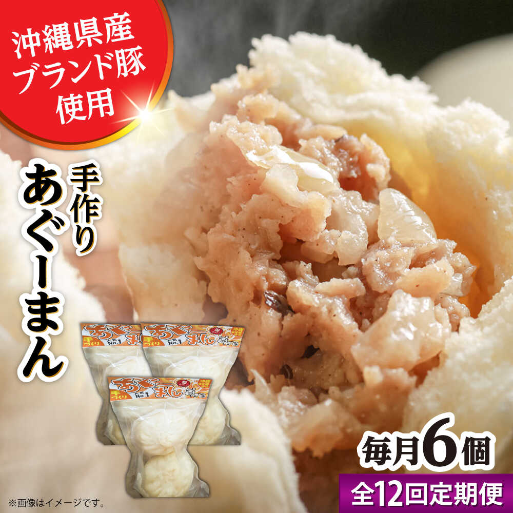 【ふるさと納税】【全12回定期便】あぐーまん 6個入り (2個入り×3P) 肉まん 豚まん 点心 お取り寄せ 冷凍 沖縄市 / 豚々茶舗[BCBL038]