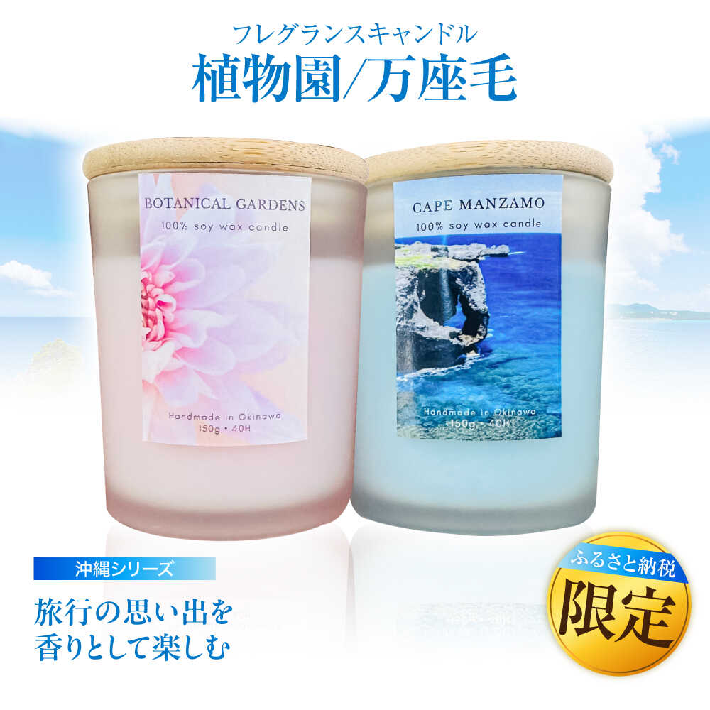 【ふるさと納税】ふるさと納税限定 フレグランスキャンドル 『沖縄シリーズ』 2種セット (万座毛・植物園) キャンドル おしゃれ ルームフレグランス アロマキャンドル ギフト 沖縄市 / Earth & Pure [BCDJ012]