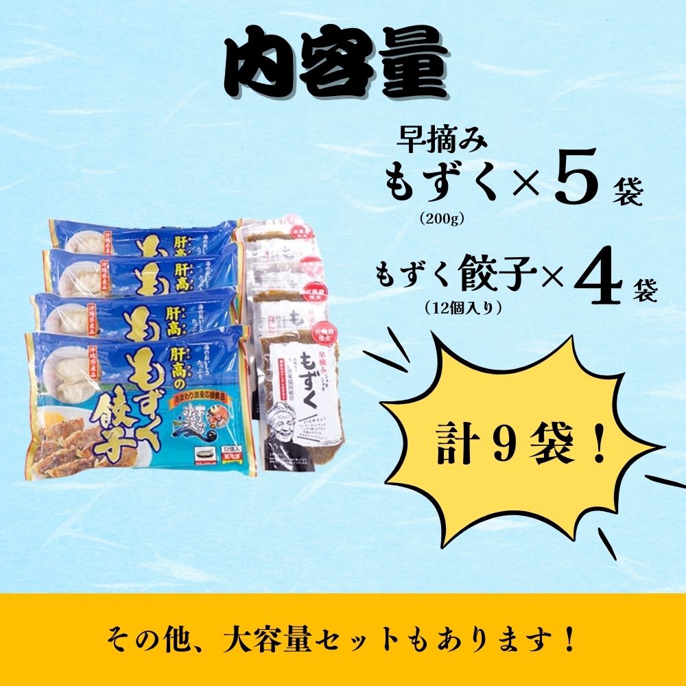 【ふるさと納税】早摘みもずく（5袋）&もずく餃子（12個入×4袋）セット【勝連漁業協同組合】もずくギョーザ1kg沖縄ふるさと納税沖縄県うるま市