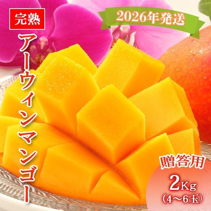 【ふるさと納税】＜先行予約2026年発送＞宮古島産“完熟アーウィンマンゴー”《贈答用》2kg【福来多まつばらマンゴー園】（MF02）