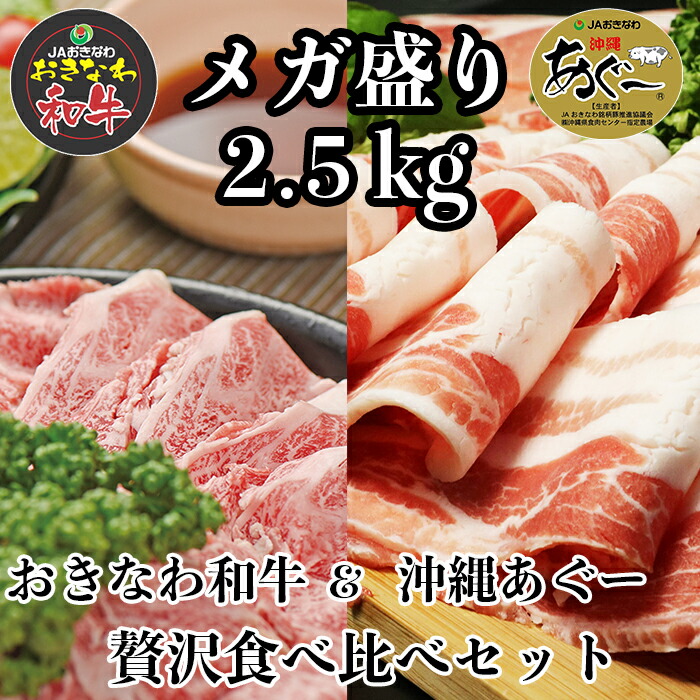 数量は多い お取り寄せグルメ ふるさと 納税 ご当地グルメ 沖縄県 国産肉 沖縄 沖縄土産 お肉 お取り寄せ グルメ 沖縄お土産 お土産 支援 豚  ご当地土産 取り寄せ 沖縄あぐー おきなわ和牛の贅沢食べ比べセット 肉 南城市 豚肉 牛肉 牛 2.5kg ご当地 精肉・肉加工品