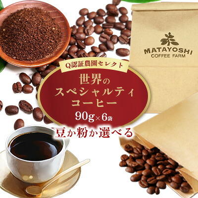 【ふるさと納税】【豆か粉か選べる】又吉コーヒー園セレクト【世界のスペシャルティコーヒー】90g×6袋 スペシャルティ スペシャリティ コーヒー 高品質 自家焙煎 厳選 豆 粉 希少 焙煎 上級 最高級 珈琲 coffee 香り 風味 品質管理 品質基準 沖縄 東村