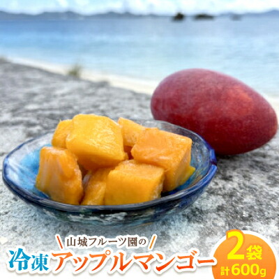 【ふるさと納税】今帰仁産 山城フルーツ園の冷凍アップルマンゴー 600g(300g×2パック)【配送不可地域：離島】【1662749】