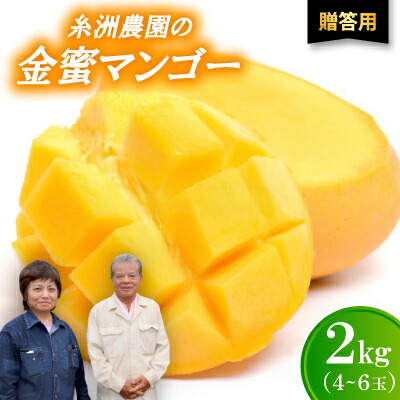【ふるさと納税】【2026年7月から順次発送・贈答用】糖度20度以上!糸洲農園の金蜜マンゴー2kg(4～6玉)【配送不可地域：離島】【1694631】
