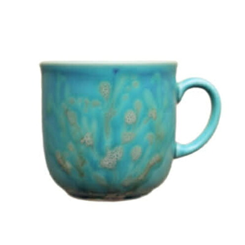 【ふるさと納税】【datta.沖縄南の島陶芸工房】珊瑚カップ 青色（1つ） ☆ やちむん 読谷村 陶器 大岩浩章 色違い有 地場産品 伝統工芸品 手作り コップ