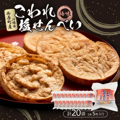 【ふるさと納税】こわれ塩せんべい 梅味(5枚×20袋入り)【1506710】 7,000円