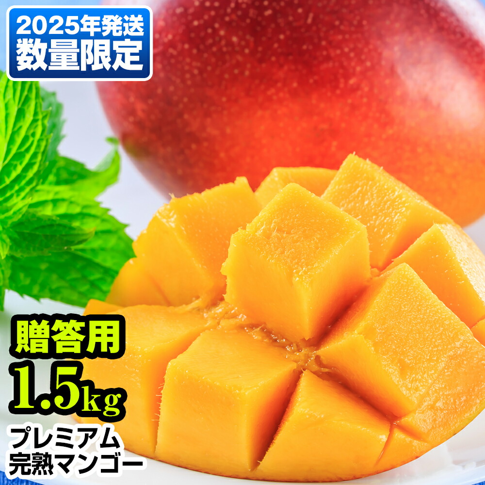 【ふるさと納税】【2025年発送】数量限定！プレミアム完熟マンゴー1.5kg　贈答用