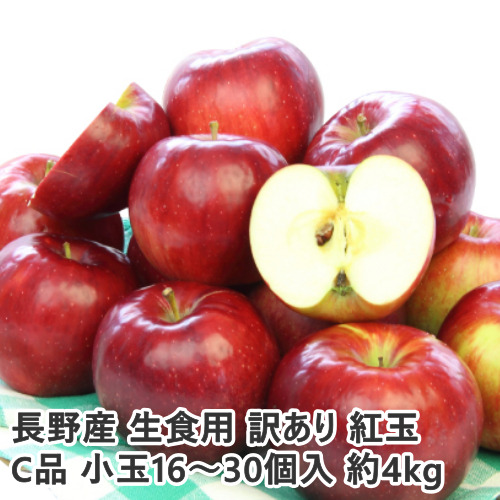 2022年9月分予約 訳あり 減農薬 引き出物 長野 生食用 品質一番の 紅玉 りんご 約4kg SSS C品 リンゴ 林檎 9g 小玉16〜30個入 産地直送 小山