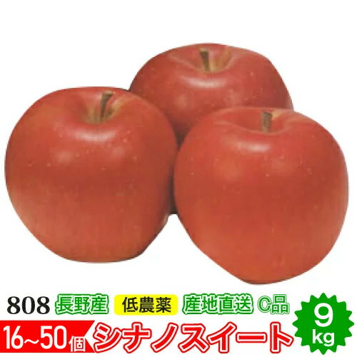 2022年10月分予約 減農薬 シナノスイート お買い得モデル りんご 訳あり 約9kg 16〜50個入 C品 産地直送 長野産 小山 SSS 返品送料無料 10g リンゴ 林檎