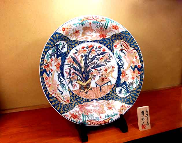 有田焼美術シロモノ倣 古伊万里変色錦金彩り花鳥図絵飾り付け皿陶物作り生産家 藤井錦彩 作 Marchesoni Com Br