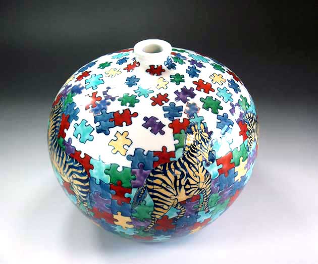 有田焼 習慣作物 総手書き風情鍋島類型ジグソーパズルゼブライラスト飾り物花立て陶物作産み家 藤井錦精彩 作 Komma Duesseldorf De