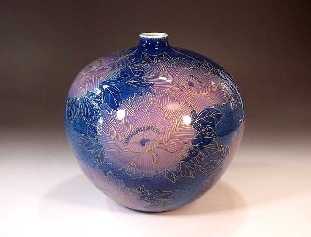 有田焼・言い慣わし芸術・総手書き染錦金彩釉裏紅名取り草絵飾りつけ花立て陶物作り執筆者 藤井錦彩 作