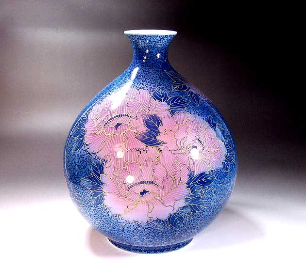有田焼・言い慣わし芸術・総手書き金彩釉裏紅名取り草絵飾りつけ花立て陶物作り執筆者 藤井錦彩 作