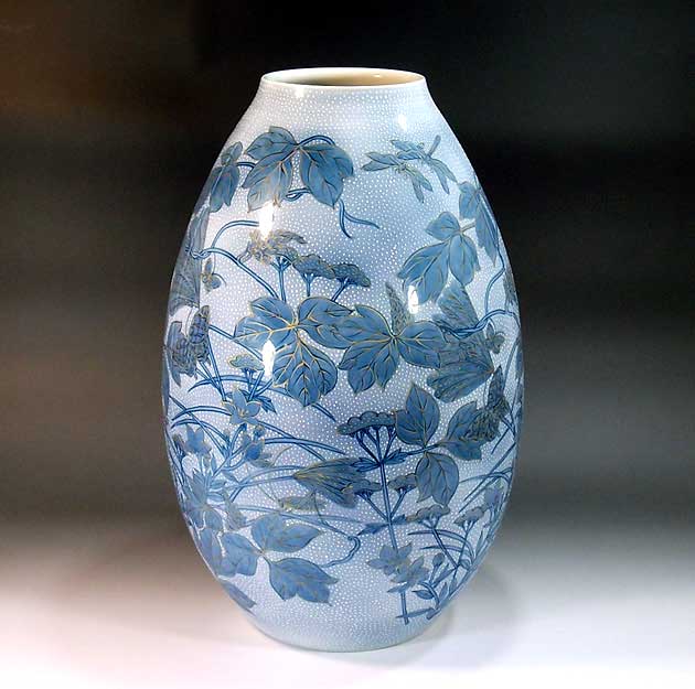 有田焼・言い慣わし芸術・総手書き和紙染金彩顕花植物文様飾りつけ花立て陶物作り執筆者 藤井錦彩 作