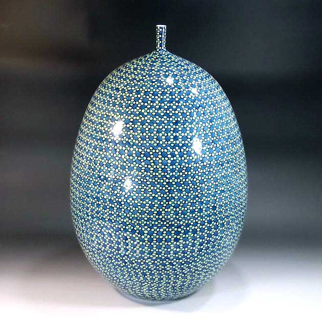 鍋島焼 青山窯 鍋島青山 色鍋島壷 壺 高さ46㎝ 飾り壷 青磁 花瓶 鍋島焼 青山窯 鍋島青山 色鍋島壷 壺 高さ46㎝ 飾り壷