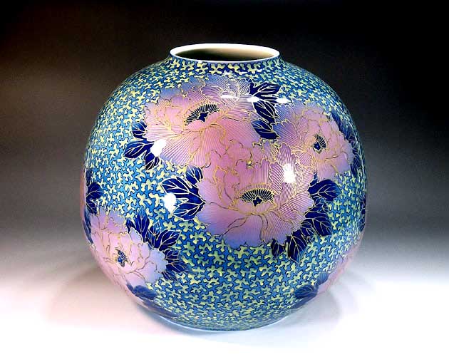 有田焼・言い慣わし芸術・総手書き金彩釉裏紅名取り草絵飾りつけ花立て陶物作り執筆者 藤井錦彩 作