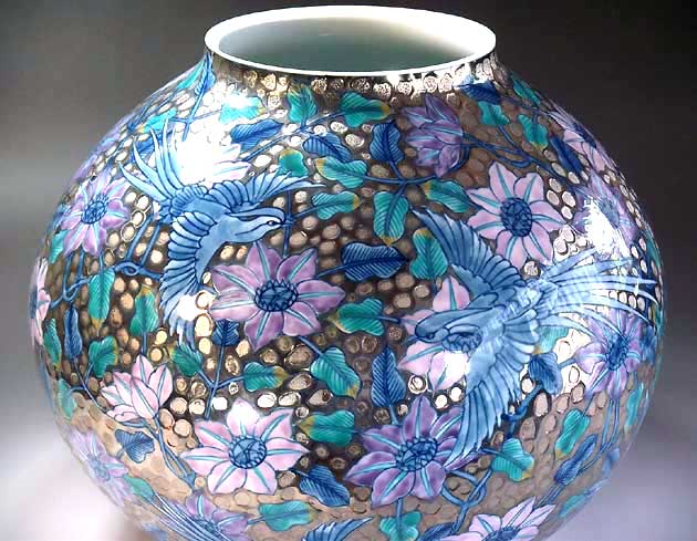 有田焼 定例アート 総字プラチナ生彩鉄線佳境鳳凰イラスト装飾物花瓶陶器作り絵描 藤井錦彩 述作 Marchesoni Com Br