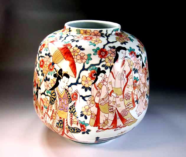 楽天市場】【有田焼】【源右衛門窯】 万歴風人物絵花瓶 【源右衛門