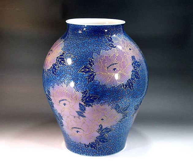 有田焼・言い慣わし芸術・総墨付き金彩釉裏紅名取り草絵飾りつけ花立て陶器作り絵書き 藤井錦彩 作