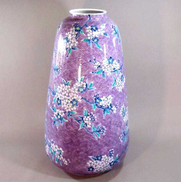 最大95%OFFクーポン 有田焼 伝統工芸 総手描き金彩青海波桜絵特大花瓶