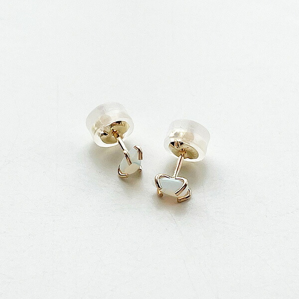 ★限定モデル★【MELISSA JOY MANNING/メリッサジョイマニング】 Limited edition 14k gold prong set white Australian opal stud earring