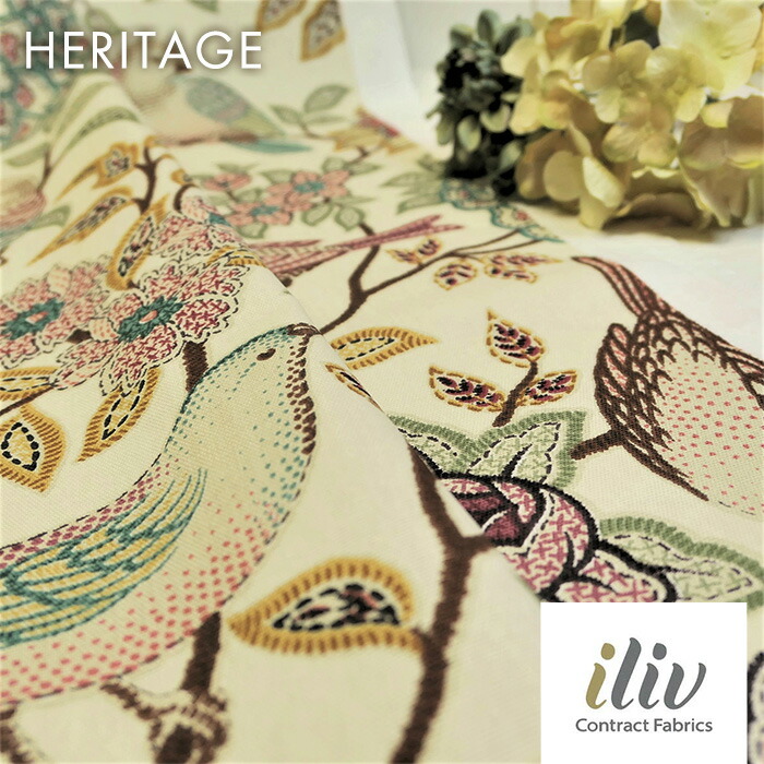 楽天市場 イギリス 輸入生地商品名 Heritage Fernブランド名 Iliv イギリス 50cm以上10cm単位 アンティーク 鳥柄 カルトナージュ 生地 布 トートバッグ エコバッグ カーテン クッション かわいい 人気 ベージュ グリーン はぎれ カット売り Fab Home