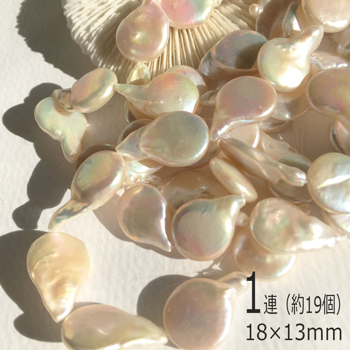 楽天市場】淡水パール 編み玉 チャームL 1個18~20mmチャーム淡水