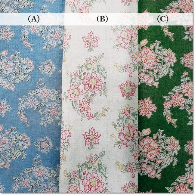 楽天市場 Yuwa 有輪 シャーティングコットン河野早苗デザイン 生地 Flower Paisley 3色 Fabric Blue