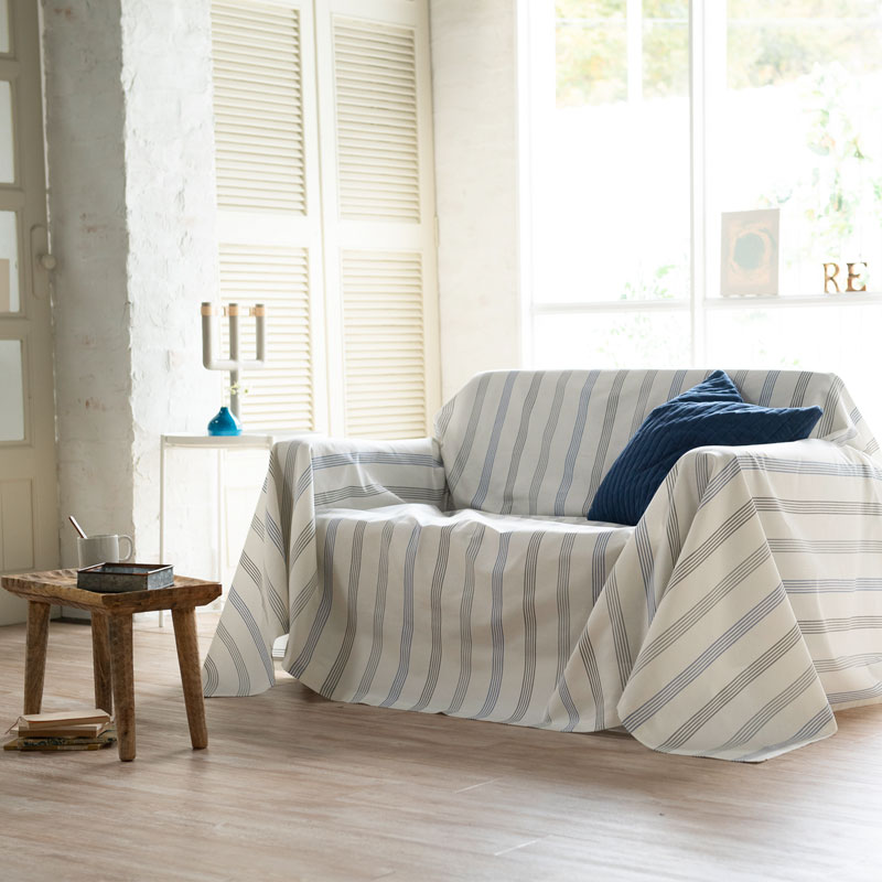 【Fab the Home】ウィッシュストライプ マルチカバー 210×270cm ソファカバー ベッドカバー等多用途に使えます Ｆａｂ  ｔｈｅ Ｈｏｍｅ ｓｈｏｐ