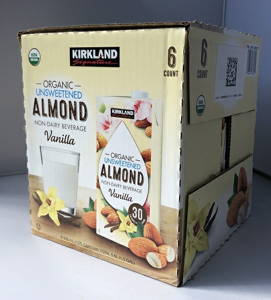 【楽天市場】【COSTCO】コストコ 【KIRKLAND】カークランド オーガニック アーモンドミルク（バニラ味）無糖 946mlx6本入