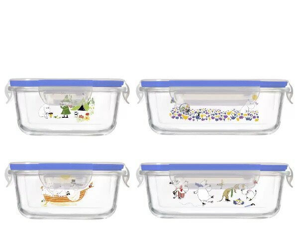 オールドパイレックス　ガラス保存容器セット 楽天市場】PYREX×ムーミン 耐熱ガラス 保存容器 4個 ストレージ ガラス