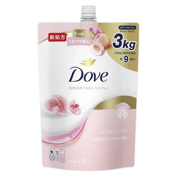 【ユニリーバ】Dove（ダヴ）ボディウォッシュ 桃＆スイートピー 詰替え用 3kg  【貨物輸送無料！】