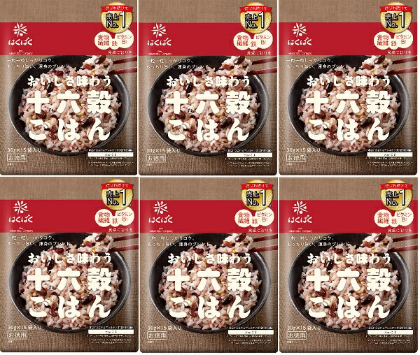 【在庫限り】【はくばく】おいしさ味わう十六穀ごはん 30g X 15包 X 6パック 【送料無料】
