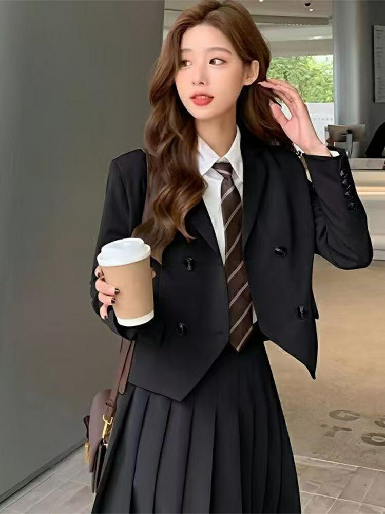 ロング丈 卒式 はいり込む式 韓国風 背広 うしろ帯 2/4点仕掛ける 赤ちゃん服 ユニフォーム フォーマルスーツ 小学生 中学生 高校生 有りがたさ会 お受験 七五三 洋琴 告げ知らせる会 入園式 卒園式 生まれ落ちる日 差し上げ物 セットアップ スコート背広 キッズ 社交ダンス御召しもの 上衣 スコート 赤銅色 黒