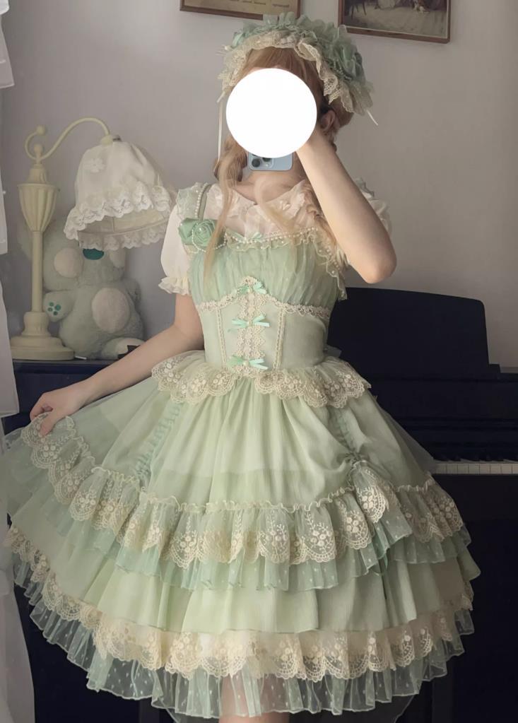 /ワンピース　jsk　OP　日常　写真　舞台　変装/ロリータ トップス 萌え ゴスロリ ロリータファッション　 吊りス｜Fabulous 店