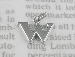 イニシャルミニペンダント 【現品限り】K18ホワイトゴールド[W]※メール便（クリックポスト便）発送商品です