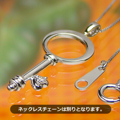 ベビーリング ハートキー K10ホワイトゴールド ダイヤモンド ネックレスチェーンは別売り【刻印無料】出産記念 誕生祝い 出産祝い 母の日 クリスマス｜ベビーリング屋さん　ファセット