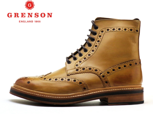 【楽天市場】グレンソン 靴 ブーツ カントリーブーツ GRENSON FRED フレッド ウィングチップ 110011 TANメンズ ビジネス ブーツ：ブーツとスニーカー Face to Face
