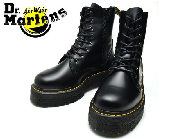 楽天市場 ドクターマーチン 厚底 8ホール メンズ レディース Dr Martens Jadon 8 Eyelet Boot R ブラックポリッシュ スムース ブーツとスニーカー Face To Face