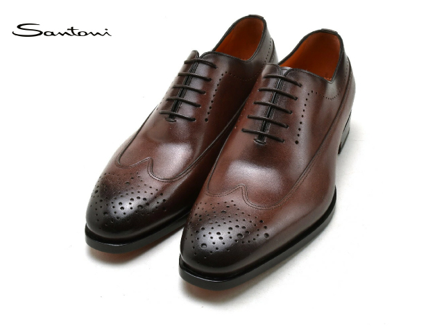 楽天市場】サントーニ Santoni ストレートチップ ブラック 06435