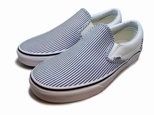 blue and white striped vans