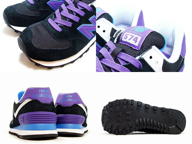 new balance 574 purple black