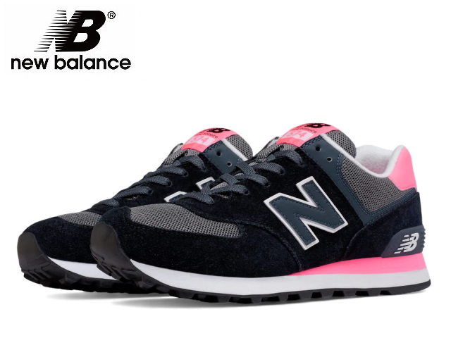 new balance 574 black pink