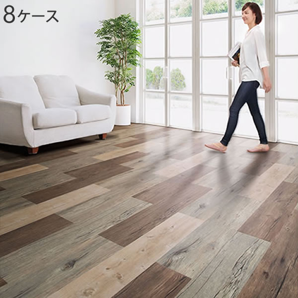 [さらにエントリーでポイント5倍確定]フロアタイル 接着剤不要 置くだけ 敷くだけ フローリングタイル デコセルフ 約8畳用 8ケース 置き敷きタイプ フロアタイル｜Sleep Atelier ～寝具と家具の店～